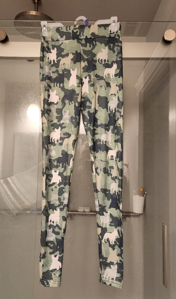 Frenchie camo yoga pants